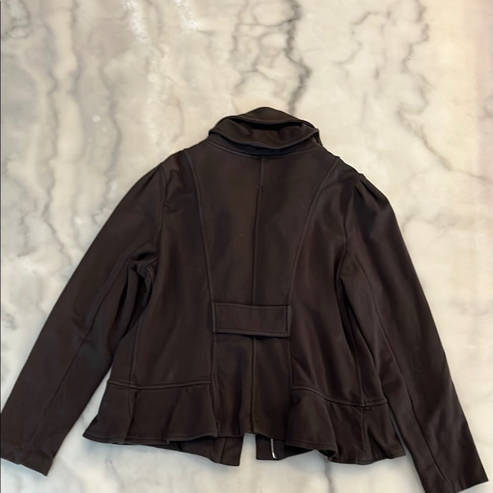 🎈Style & Co Ruffled Brown Blazer🎁Fill a Box for $20 up to 5lbs Sale 📦 - Picture 3 of 7